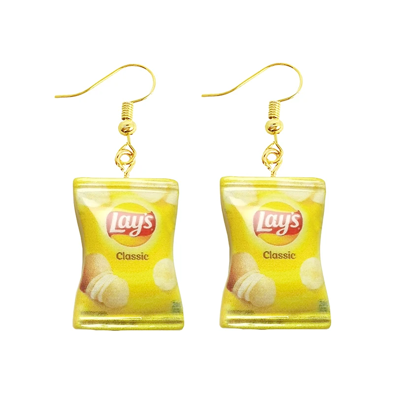 Earrings Women Drop Handmade Cute Girls Gift Eardrop Funny French Fries Cheese Chips Foods dangle earrings drop earrings dome teardrop earrings long earrings