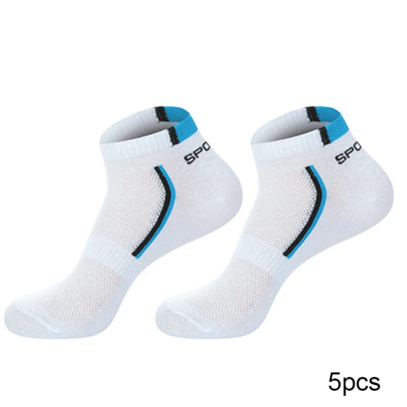 5 пара/лот, новые хлопковые носки, мужские однотонные эластичные низкие спортивные короткие носки, дышащие Нескользящие мужские носки, Meias - Цвет: C
