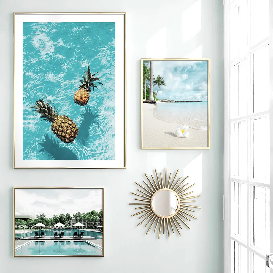 Sea-Beach-Pineapple-Girl-Swimming-Pool-Nordic-Posters-And-Prints-Wall-Art-Canvas-Painting-Wall-Pictures (1)