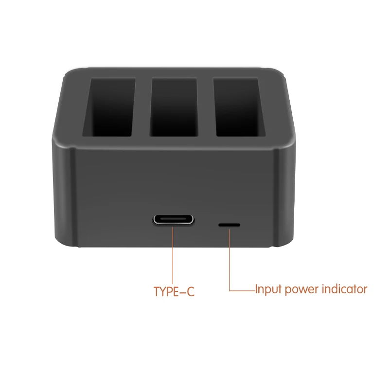 Description Picture 4 of item3 in 1 Lithium Battery Charger Box For DJI Osmo Action Sports Camera Accessories USB Charger Box Smart Fast Type-c Charging Port