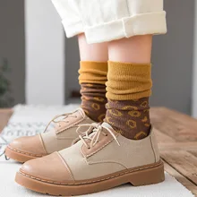 Носки без пятки из чистого хлопка с леопардовым принтом, Южная Корея, ulzzang, носки без пятки разных цветов, носки в студенческом стиле