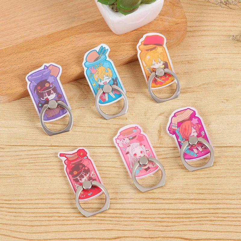 6pcs/lot Toilet-Bound Hanako-Kun Minamoto Akane Teru Finger Ring Mobile Phone Stand Holder Stent Action Figure Toy Gift | Игрушки и