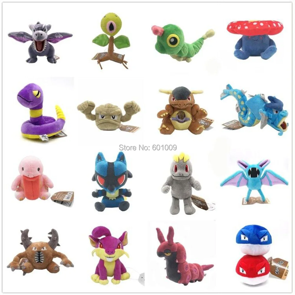 

10/Lot Aerodactyl Bellsprout Caterpie Drowzee Ekans Electabuzz Electrode Exeggcute Exeggutor Geodude 8-23CM Plush Doll Retail