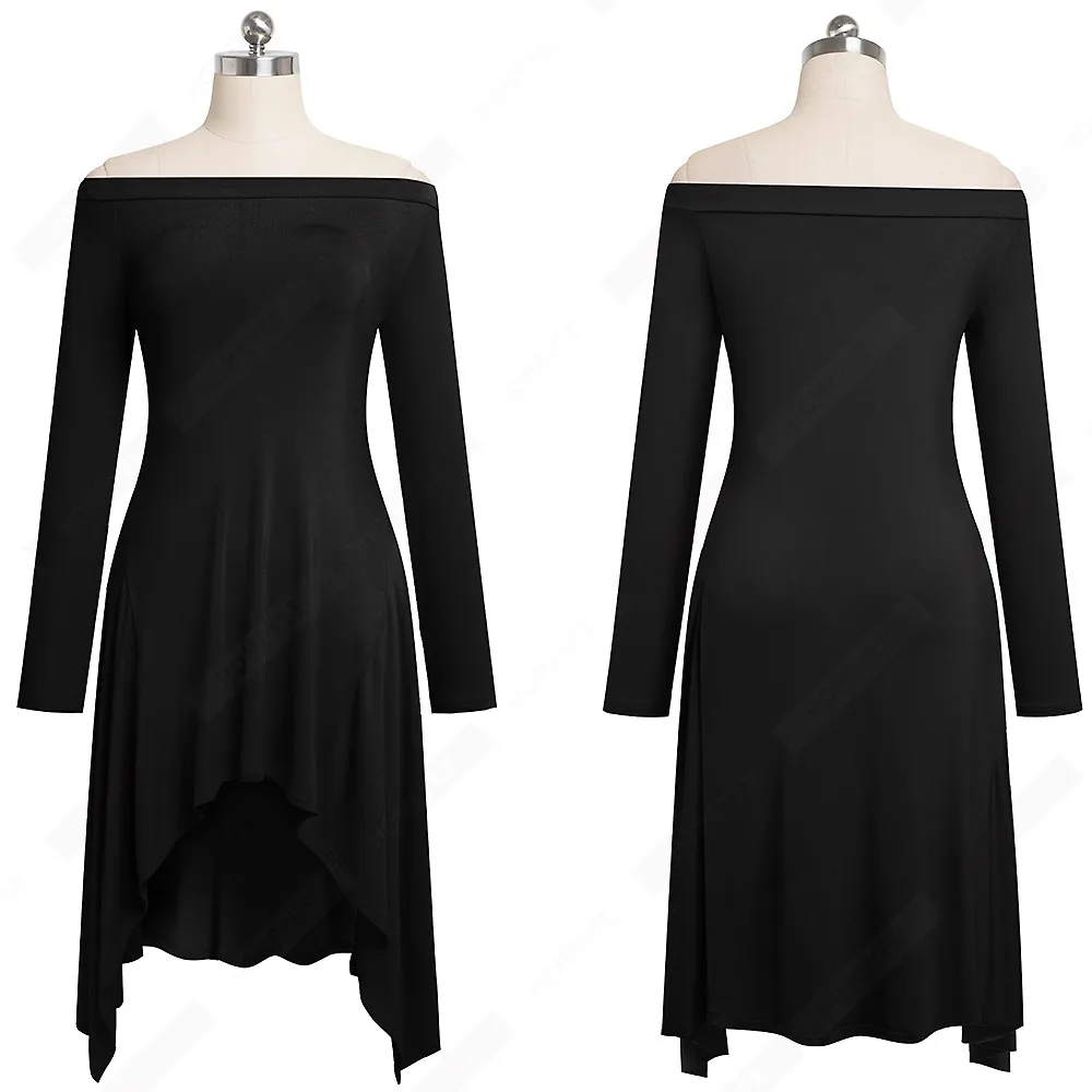Casual Solid color Off Shoulder Sexy Tops Elegant Chic Long sleeve Autumn Tee EA183