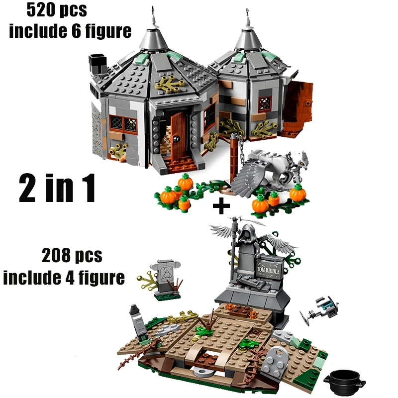 

new 2 in 1 Potter Magic Movie Serices 11345+11343 Set classic movie Building Blocks Bricks Model Kids Toys For Children Gift