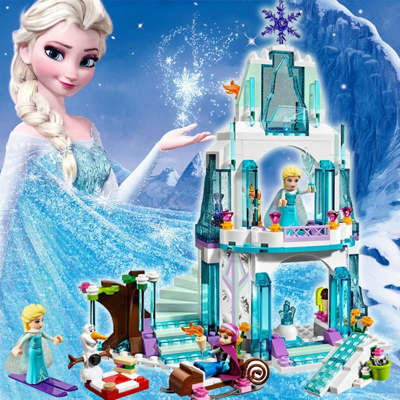 

Disney Frozen Elsa Anna Cinderella Princess Building Model Block Set Mermaid Castle Compatible Brick Figure Kids children Toy