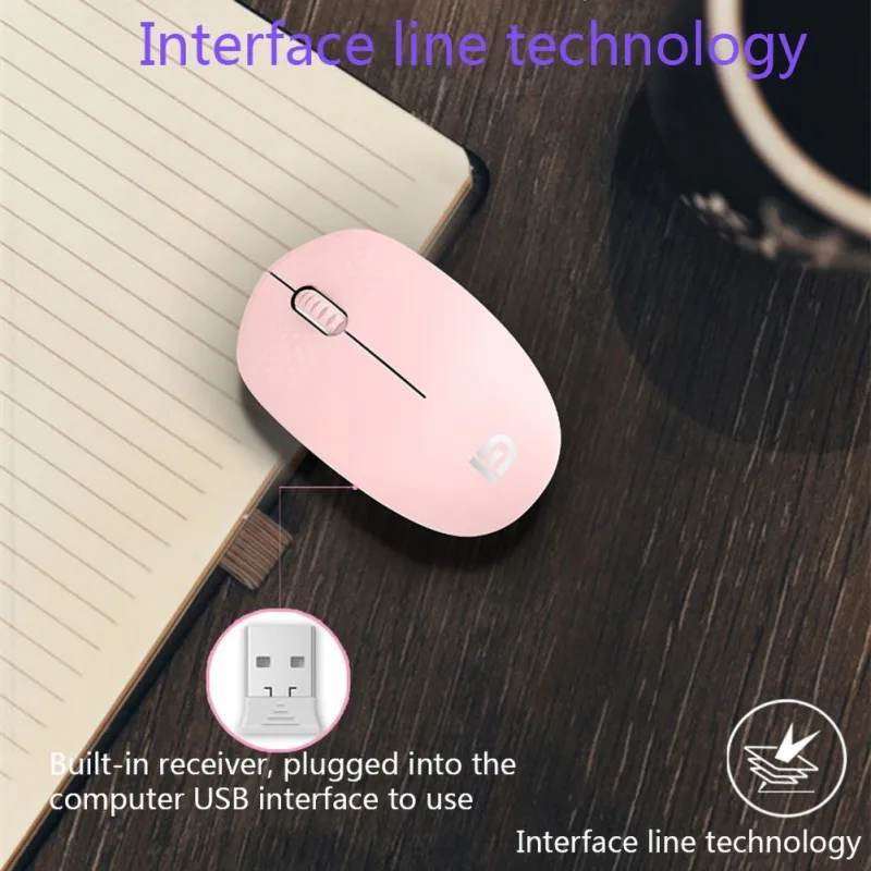 2.4G Wireless Mouse Portable Slim PC Laptop Optical Mouse Ergonomically Design With USB Receiver