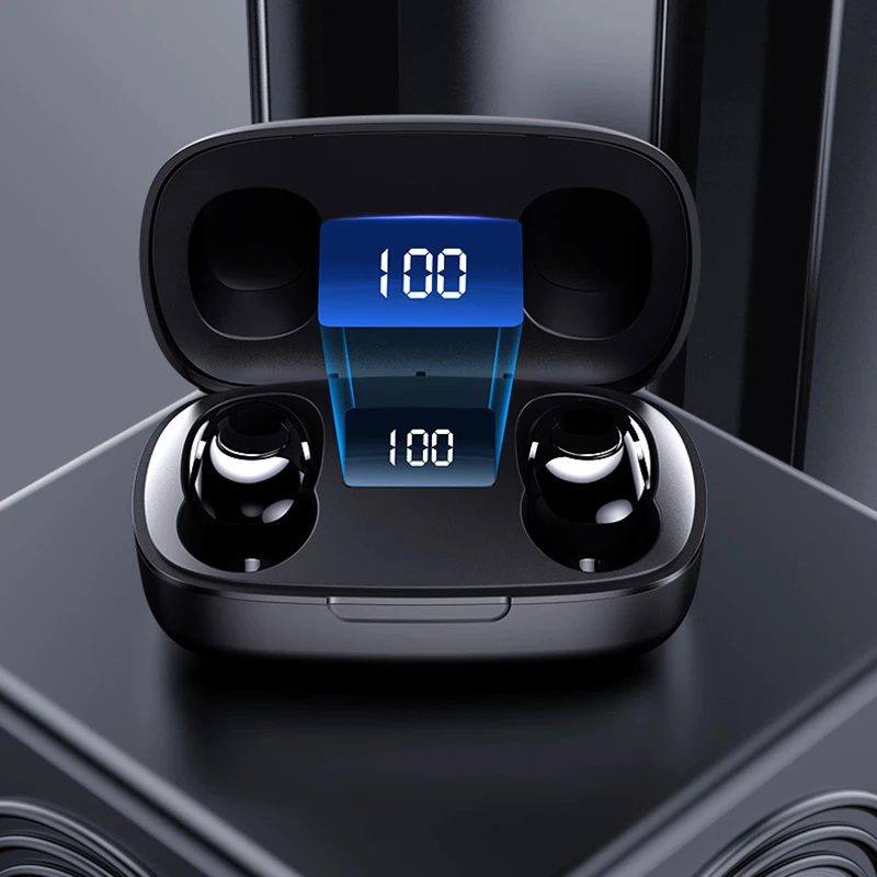 TWS Bluetooth Earphone with Microphone LED Display Wireless Bluetooth Headphones Earphones Noise Cancelling Headsets