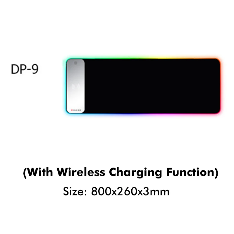 2 в 1 RGB зарядный игровой коврик для мыши 10 Вт Беспроводная зарядка мышь коврик для клавиатуры зарядное устройство с противоскользящим резиновым основанием - Цвет: DP-9