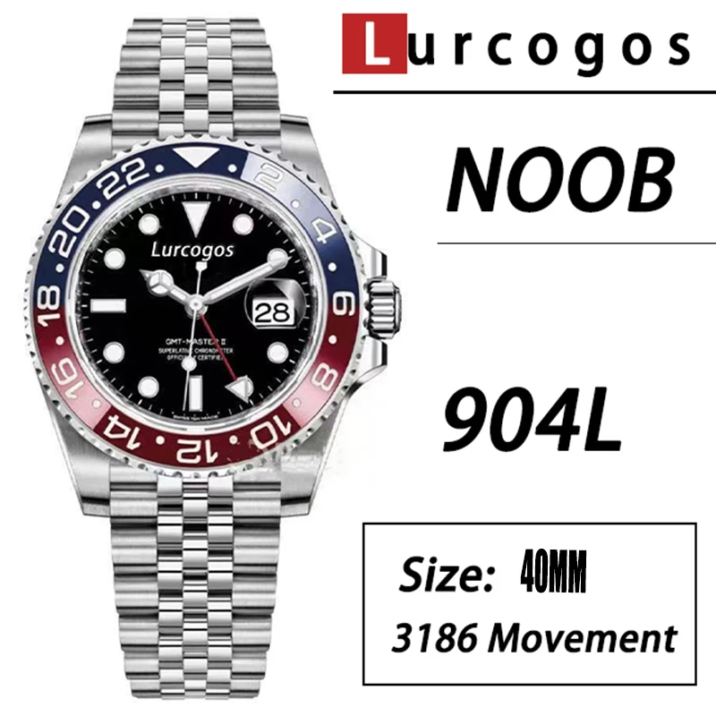 2021 New Men's Automatic Mechanical Top Luxury Brand Watch GMT-Master II 40MM Noob SA3285&amp3186 904L AAA Replica Super Clone | Наручные