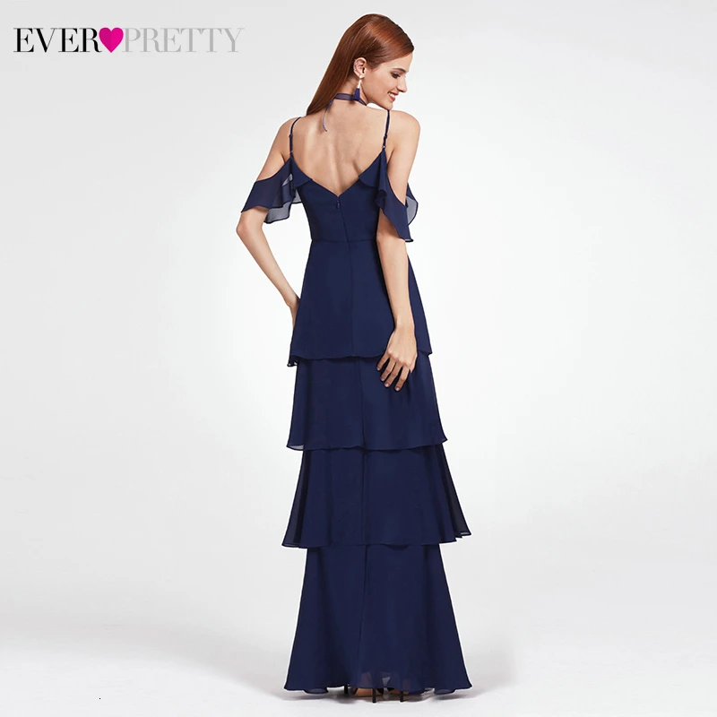 Элегантные платья подружки невесты Ever Pretty A-Line v-образным вырезом оборками Дешевые шифоновые длинные платья для свадебной вечеринки Vestidos Fiesta Boda