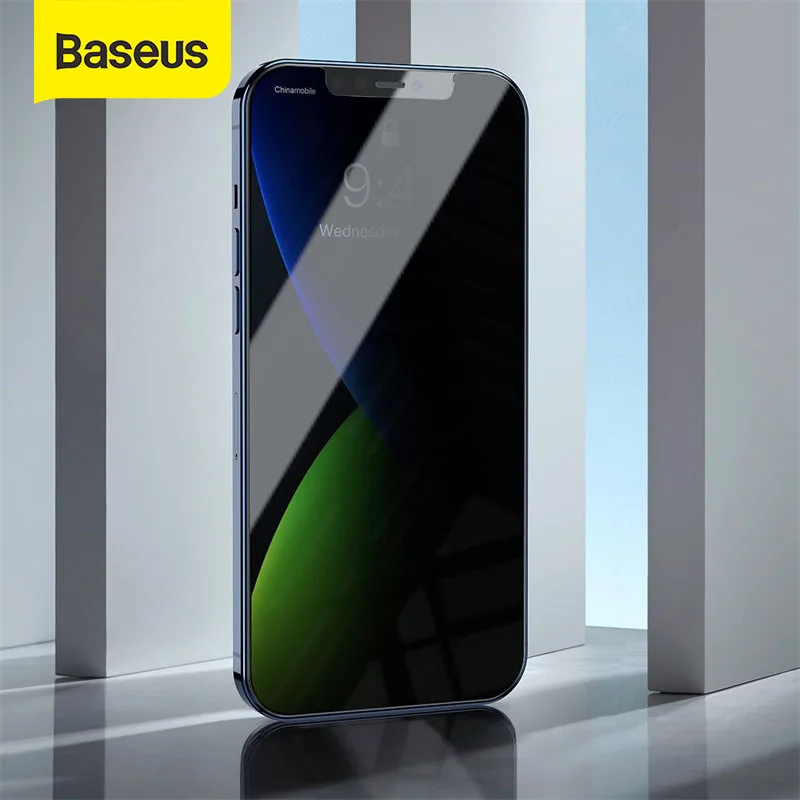 Baseus 2Pcs/Lot Full Cover Glass For iPhone 12 12 Pro Anti-Peeing Screen Protector Glass On iPhone 12 Pro Max Protective Glass