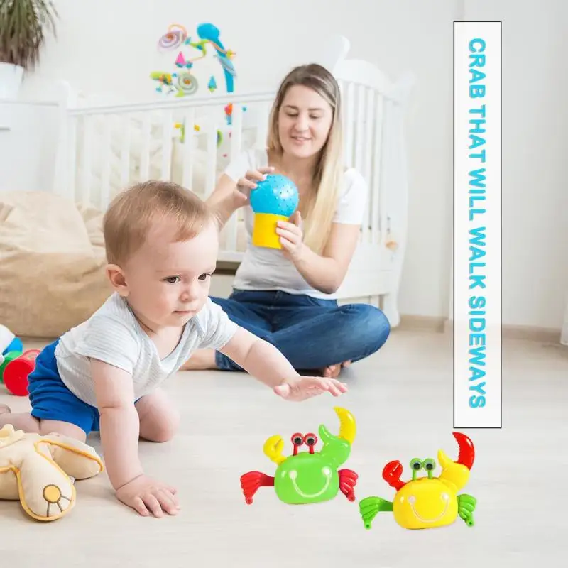 Милая пластиковая заводная игрушка-краб ребенок милый Заводной животное игрушки подарок случайный цвет милые и нежные животные элементы узора