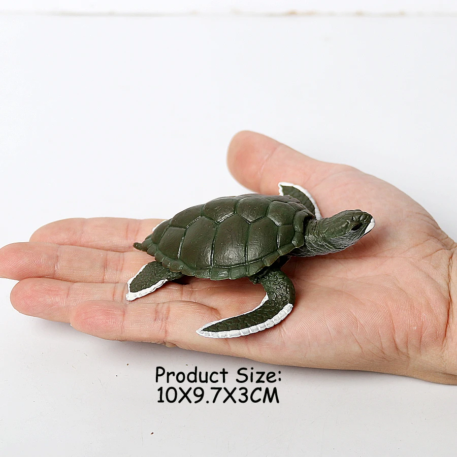 turtle Реалистичные морские фигурки животных орка кальмары акулы Дельфин черепаха парусник Осьминог фигурки миниатюрные развивающие игрушки подарок для детей - Цвет: turtle