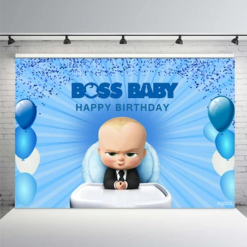 

Vinyl Photo Backdrop Baby Boss Blue Spot Cartoon Child Photocall Decor Fabric New Shoot Photography Backdrop