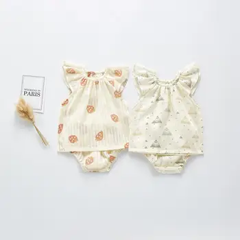 

2020 New Arrival Baby Girls 2 Pcs Set Ruffles Blous+Shorts Spring Summer Toddler Girls Suits 0-4T