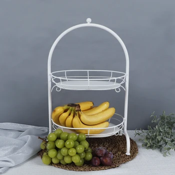 

European-style iron double-layer fruit plate fruit basket dessert table ornaments, multi-layer cake plate wedding dessert decor