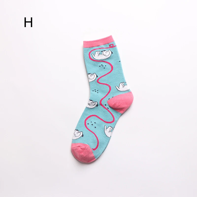 Японские Kawaii женские носки-трубы с рисунком животных Harajuku женские разноцветные носки унисекс пара Sox забавные пушистые носки Calcetines