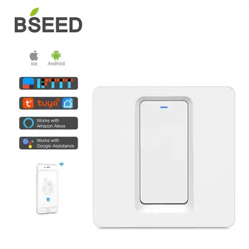 

BSEED Smart Switch Wifi 1Gang 2 Gang Smart Switch White Works With Tuya Google