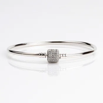 

Authentic 925 Sterling Silver Classic Button And Close Set Diy Pan Bracelet Fit Diy Charm Pan Bracelets Women Jewelry