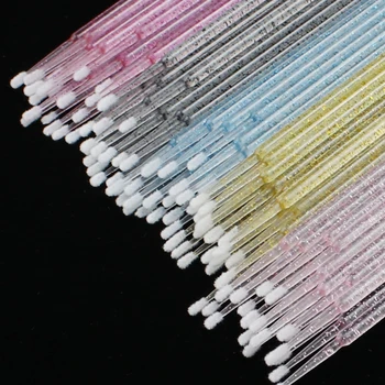 50 pcs 크리스탈 개별 Applicators 속눈썹 마스카라 완드 일회용 메이크업 브러쉬 마이크로 브러쉬 속눈썹 확장 메이크업