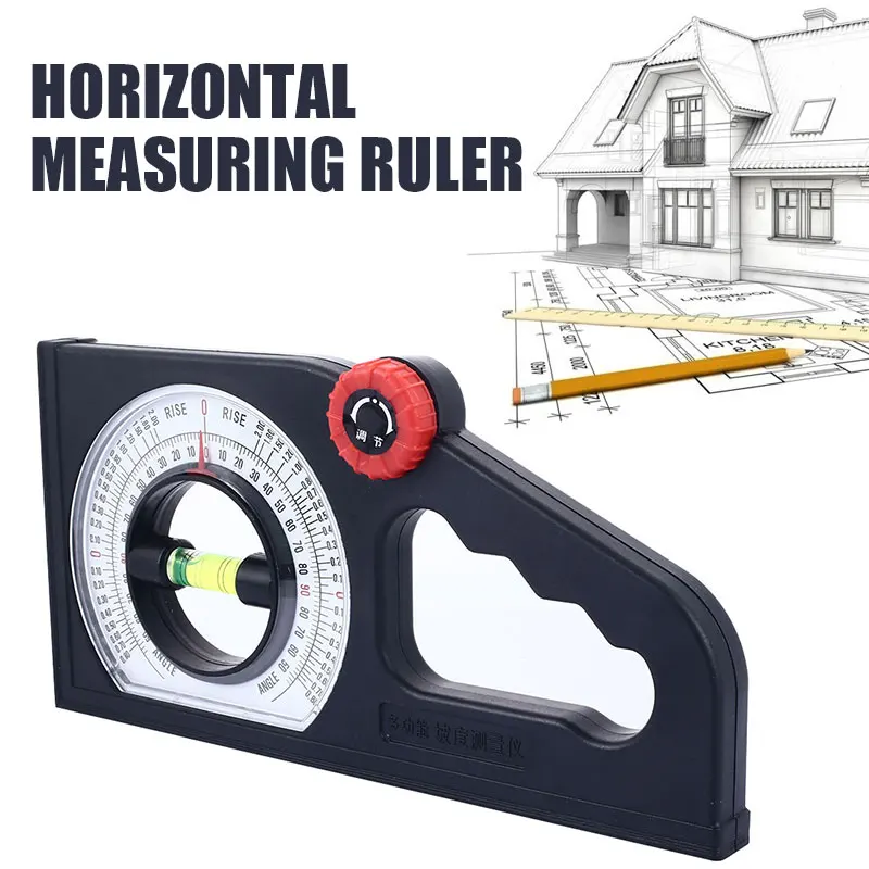

ABS Black Plaything Measure Slope Measuring Ruler Level Ruler Durable Metalworking Student Angle Measurement Tool