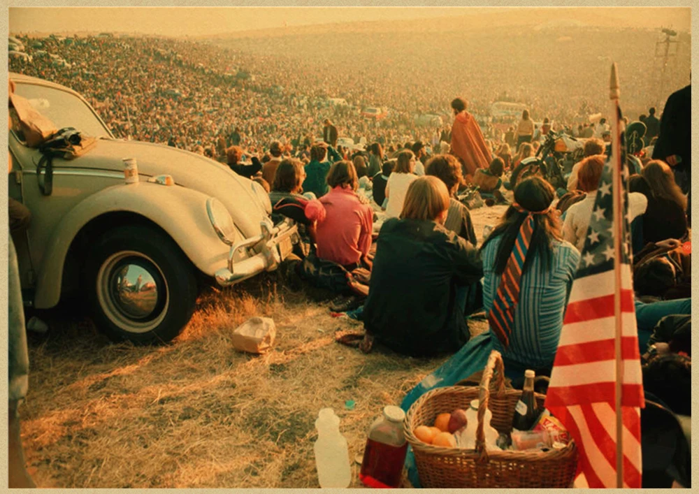 Woodstock рок музыкальный фестиваль/ретро крафт бумага декоративная живопись