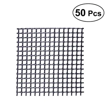 

50Pcs 5x5cm Plastic Flower Pot Mesh Pad Bottom Grid Mat Prevent Soil Loss Leak-proof Pad Anti-corrosion Breathable Net
