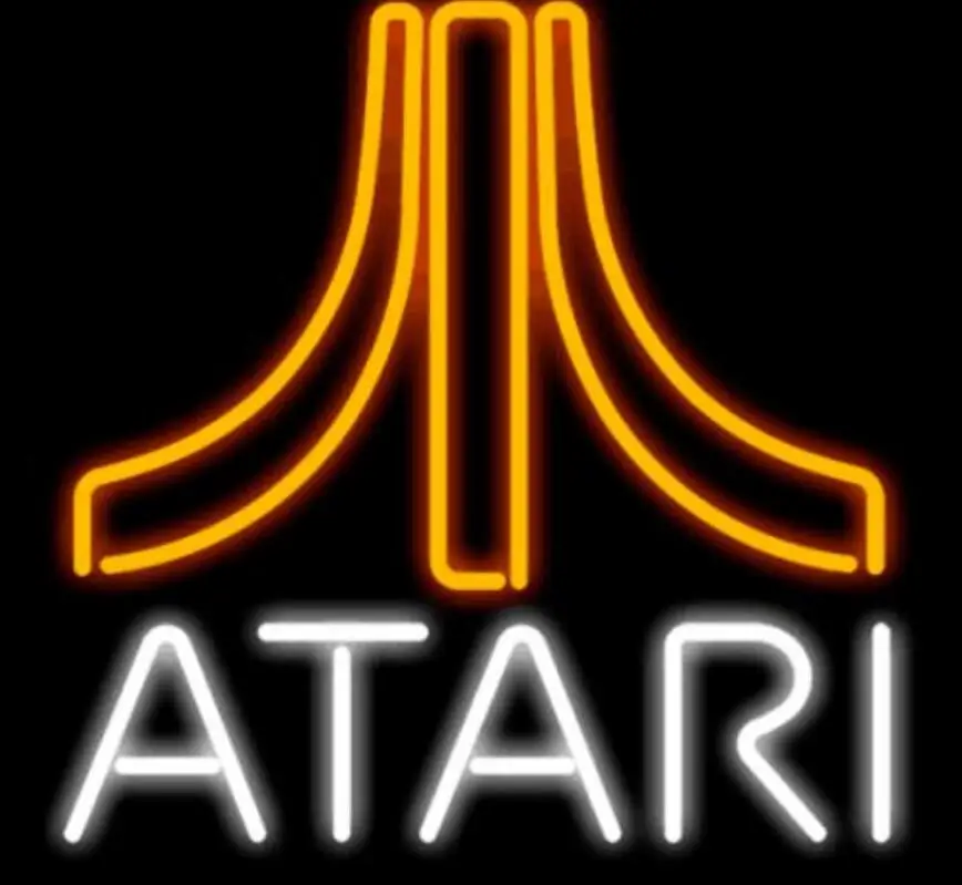 Стеклянный неоновый светильник Atari для видеоигр на заказ, пивной бар