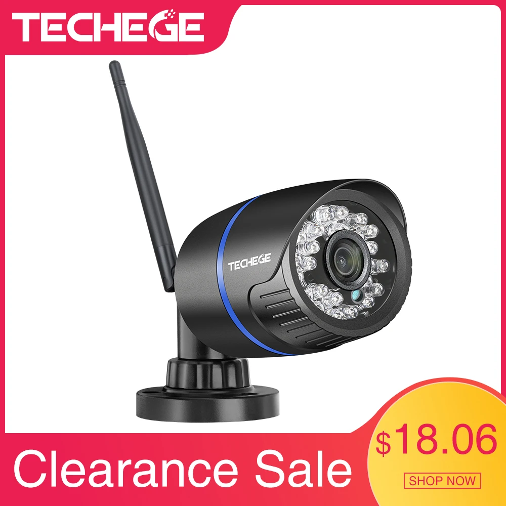 Techege 1080P Wi Fi камера 2.0MP Крытая уличная Водонепроницаемая Проводная беспроводная