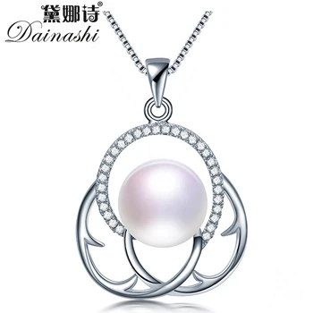 

Dainashi 100% Genuine Natural Freshwater Pearl Necklace Fashion 925 Sterling Silver Zircon Pendant Jewelry for Women Hot Sale