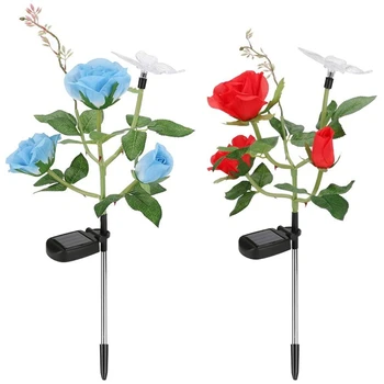 

Rose Solar Light,Lawn Light with Rose Butterfly Solar Powered, Waterproof Solar Outdoor Lights for Garden,Lawn,Courtyard