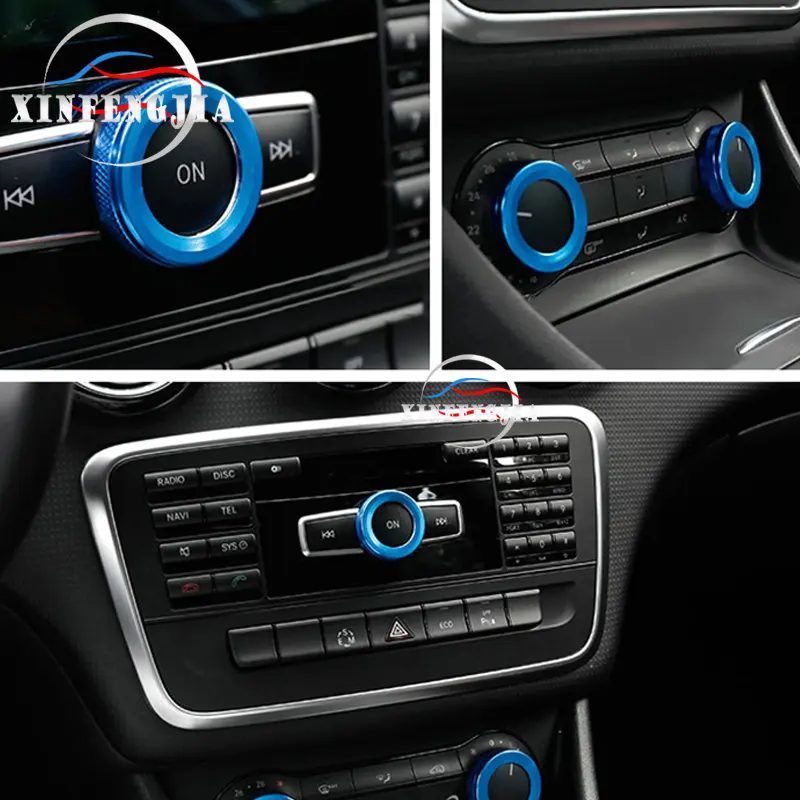 Для Mercedes-Benz A B CLA GLA Class W176 C117 X156 W246 3 шт. красный серебристый синий кондиционер отделочное покрытие кнопки