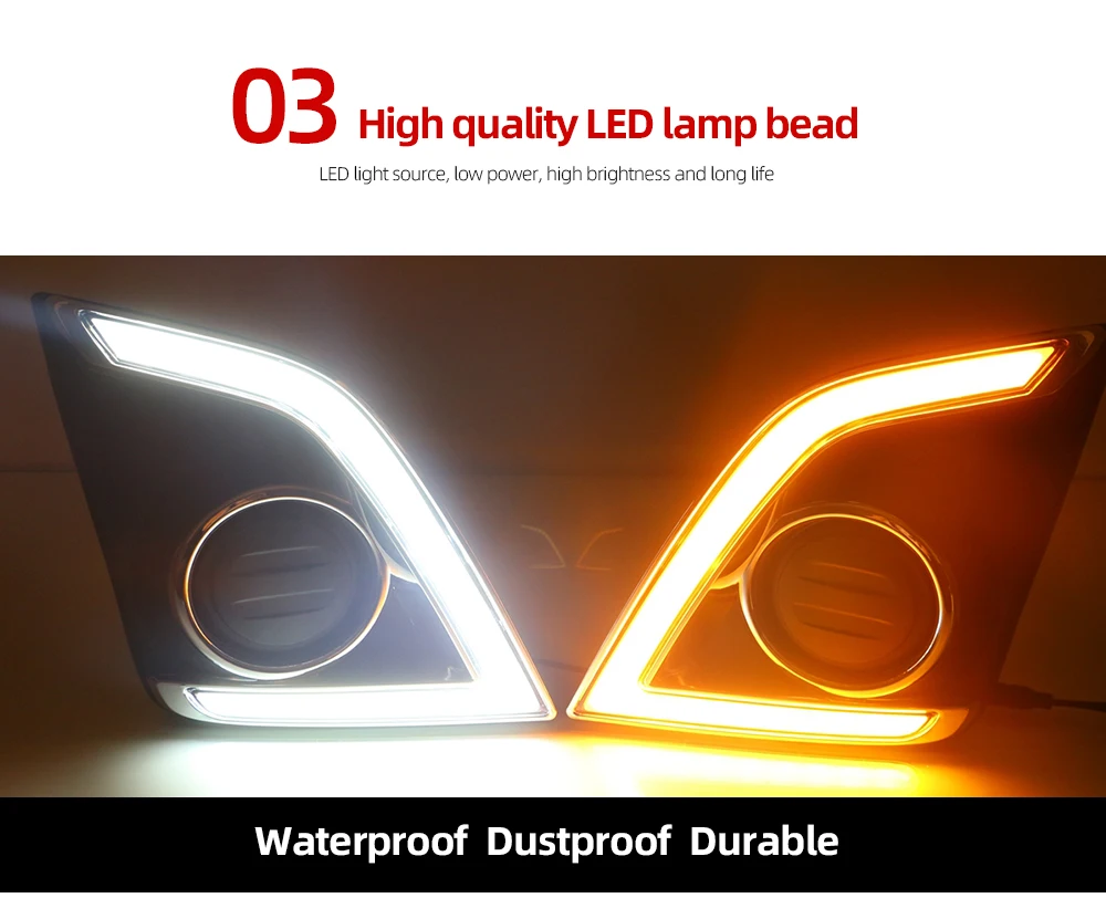 1 مجموعة LED سيارة ضوء الجري النهاري دي أر إل الضباب مصباح ل ايسوزو D-ماكس Dmax 2016 2017 2018 رافعة شاحنة خفيفة لنقل السلع مع إشارة صفراء