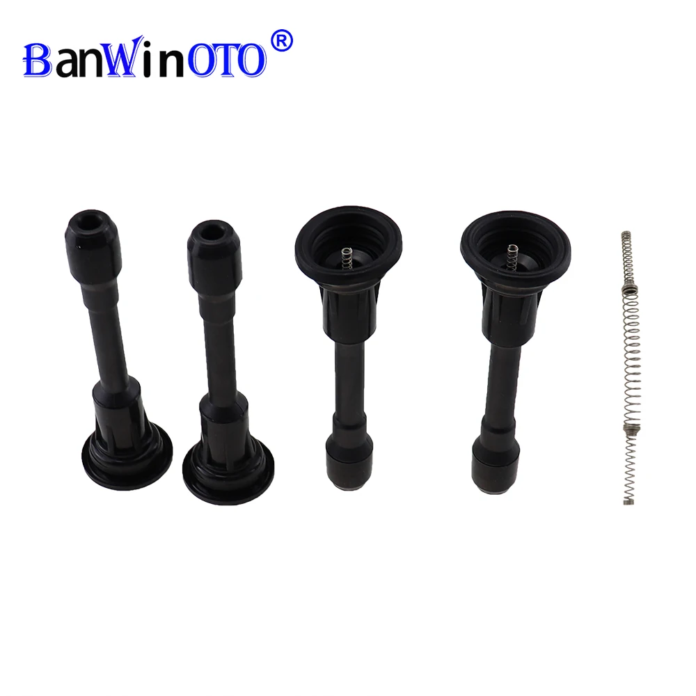 4Pcs Car Ignition Coil Rubber Boot Spark Plug Cap Fit For Nissan TIIDA Juke Murano Sentra Versa X-Trail Micra Qashqai 22448JA00C ignition coil igniter car ignition parts spark plug cap