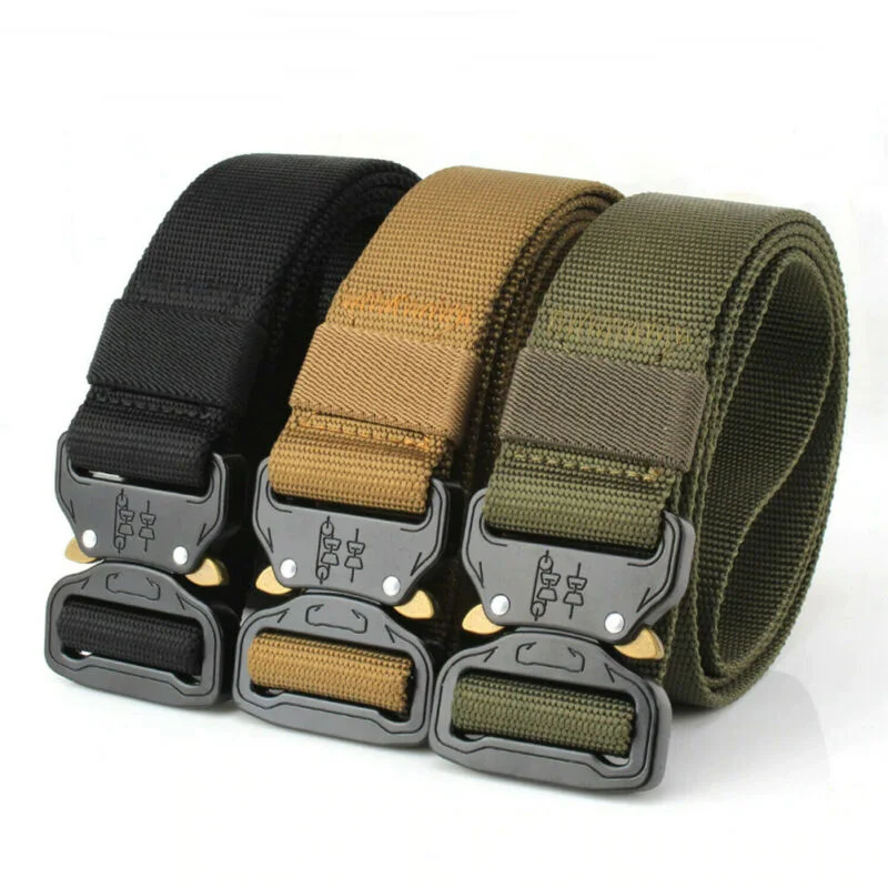 Mens Outdoor Heavy Duty Belts Military Tactical Belt Waistband Training Strap 