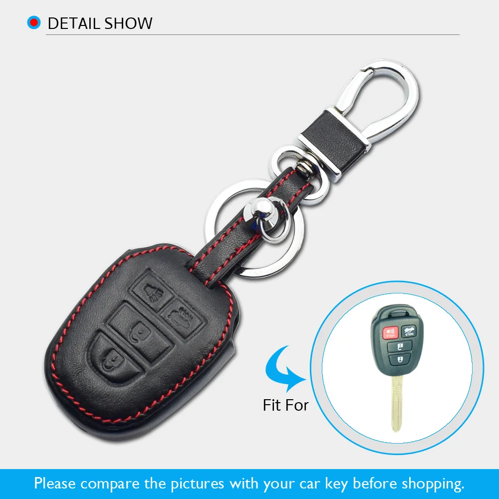 Кожаный чехол для автомобильных ключей Toyota Tacoma Camry Corolla RAV4 Vios Prius Highlander