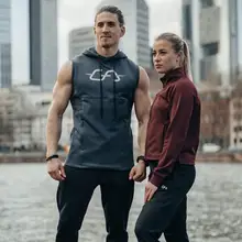 Muscle Brother Летний стиль мужской жилет с капюшоном эластичный дышащий мужской спортивный жилет для фитнеса тренировочный открытый