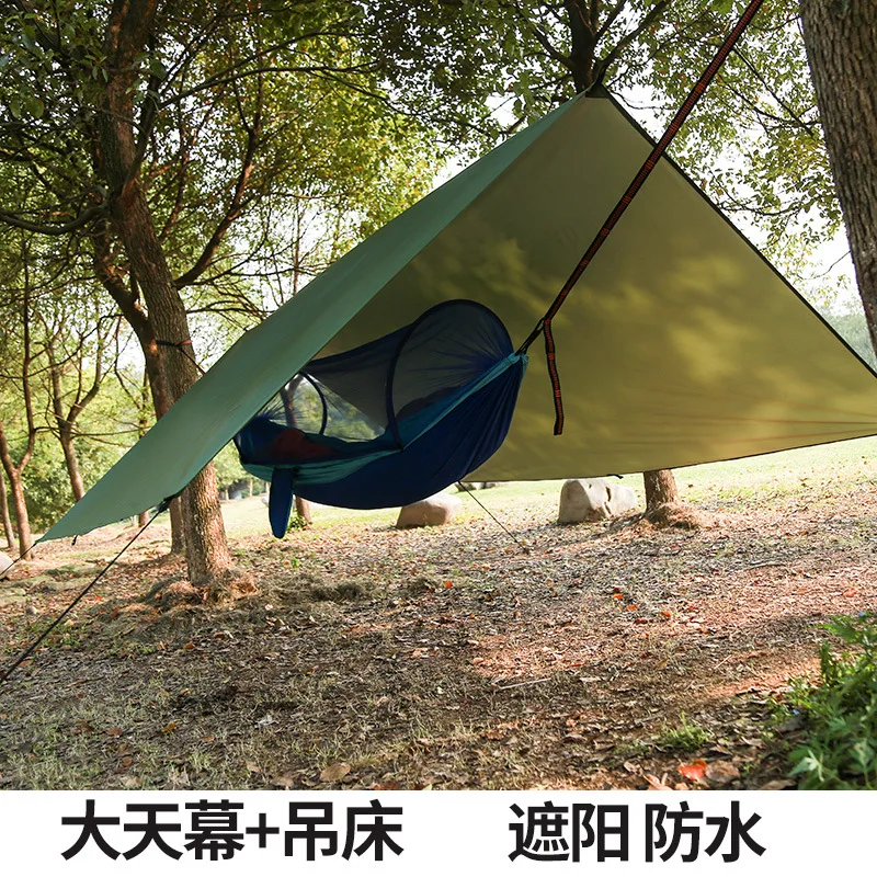 

Shi yi Outdoor Multi-functional Hammock Awning Nylon Parachute Cloth Mosquito Net Hammock Waterproof College Style Sun-resistant