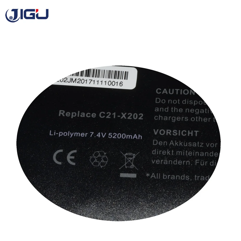 Аккумулятор JIGU 4400 мАч для Asus VivoBook S200 S200E X202 X202E X201 X201E аккумулятор C21X202 с