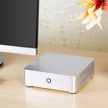 

E-H60 Aluminum Alloy Audio Computer Case Without Power Supply Office Durable HTPC Chassis Home Slim Practical Gaming Mini ITX