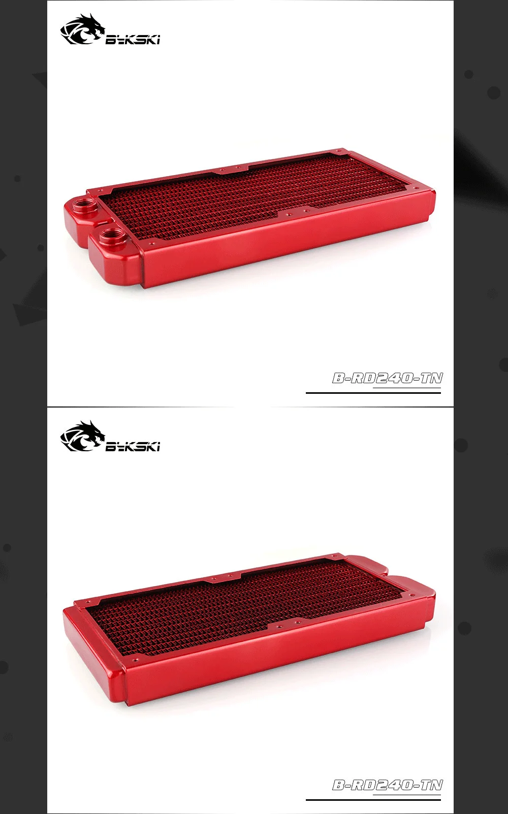 Bykski B-RD240-TN, 240 мм Однорядные радиаторы, 29 мм толщина, стандартные радиаторы водяного охлаждения, подходит для вентиляторов 120*120 мм