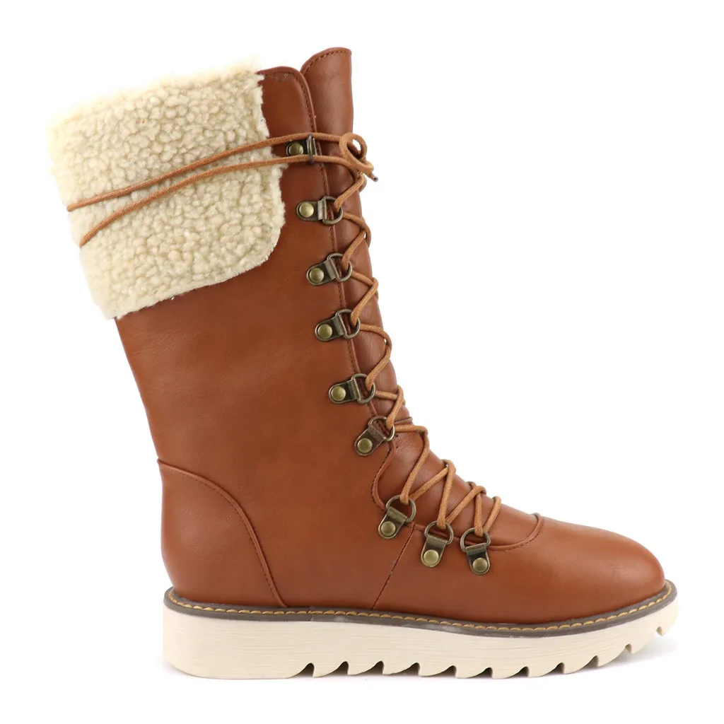 YOUYEDIAN botas mujer Winter Snow Women Boots Flats Lace-Up snow boots women waterproof botines mujer invierno 8M355