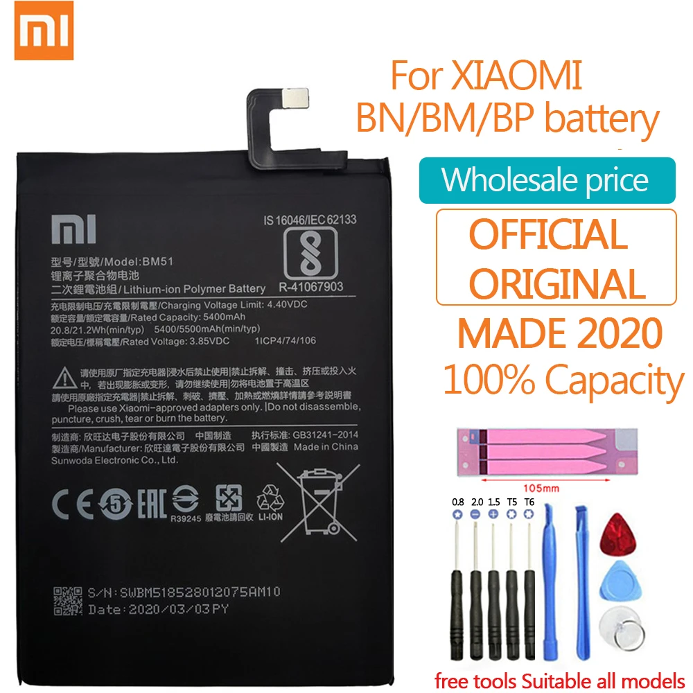 Original Xiao Mi Replacement Battery For Xiaomi Mi A3 Redmi Note Max 2