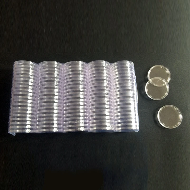 10 Pcs Plastic Clear Round Capsule Box Collection Holder Case Storage for 40mm Coins Clear Round Display Cases Coin Holders Boxe