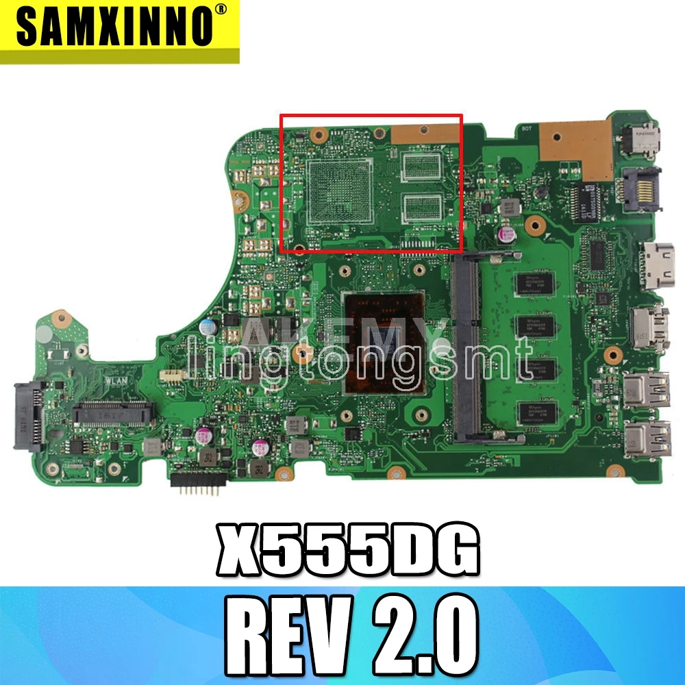 X555DG Motherboard A6 CPU rev2.0 For Asus X555Y X555YI Laptop motherboard Mainboard test OK | Компьютеры и офис