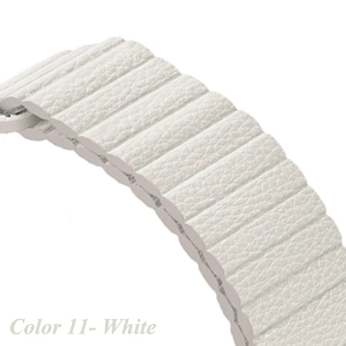 11- White Ремешок для apple watch 42 мм 38 мм 44 мм 40 мм correa iwatch 5 4 3 2 кожаный магнитный браслет с петлей аксессуары для apple watch 4 - Цвет ремешка: 11- White
