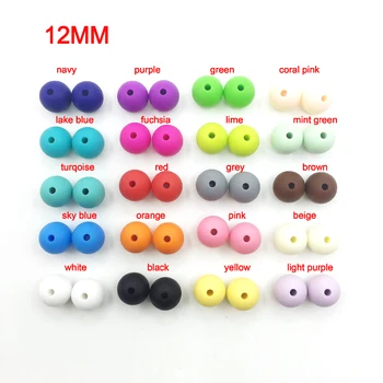

100pieces/lot 12MM Round Shape Silicone Teething Beads For DIY Nursing Necklace Food Grade Teethers
