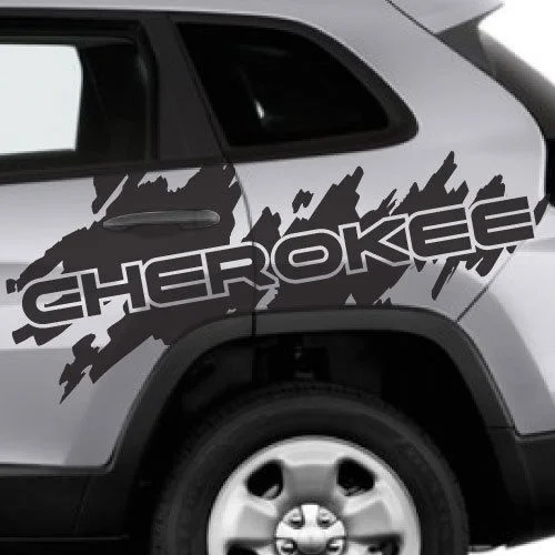

For 2Pcs/Pair Side Jeep Cherokee Trail Hawk TrailHawk Splash Splatter Graphic Vinyl Decal SUV