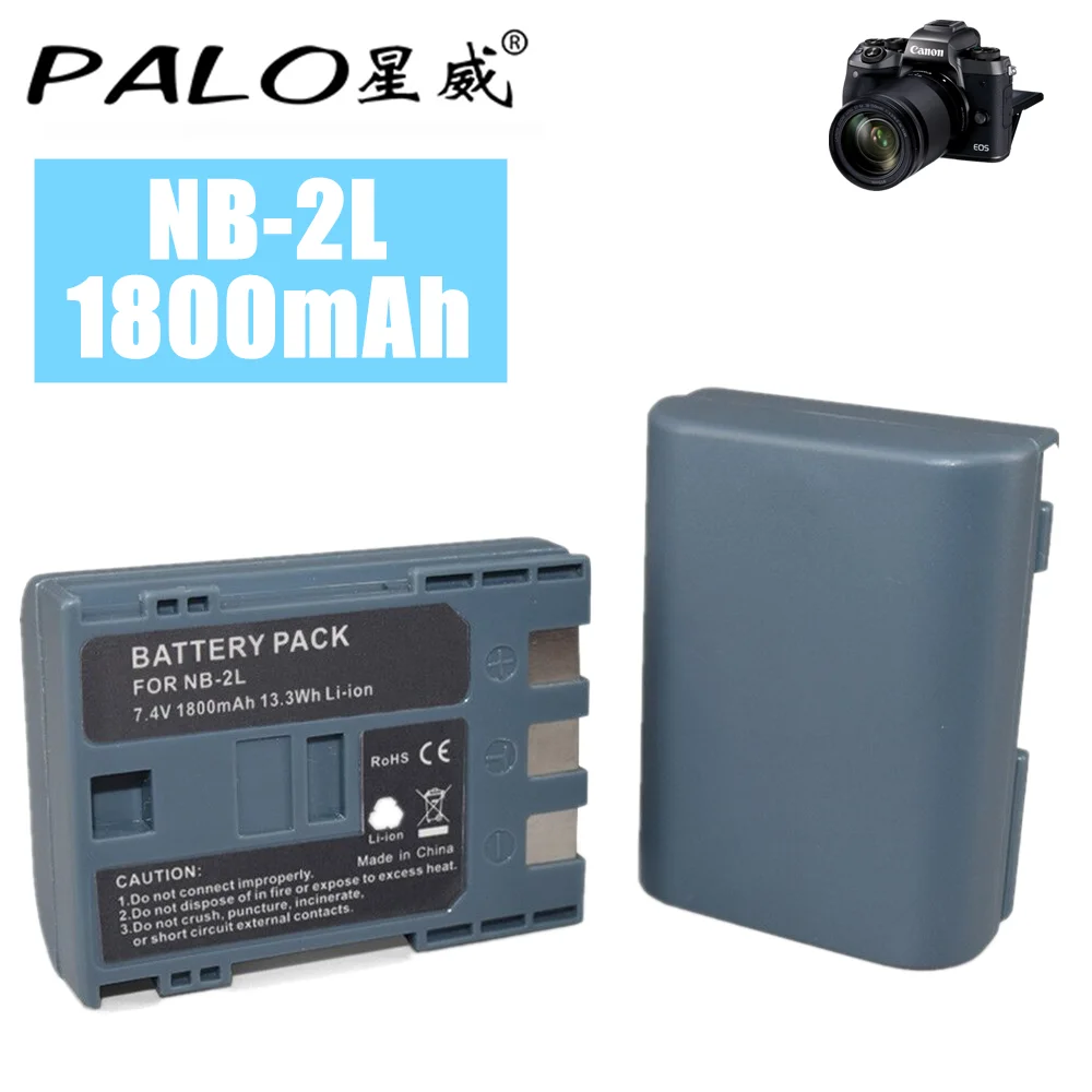 Palo 1800Wah Ricaricabile Nb-2L Nb2L Nb-2Lh Batteria Fotocamera Digitale Per Canon Elura Powershot G7 G9 S70 S80 350D 400D Mv 800 800I